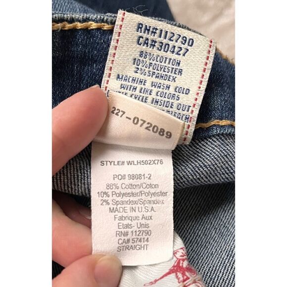 True Religion Straight Distressed Jeans, Size 26 - Picture 7 of 14